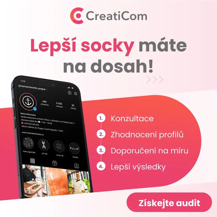 Banner CreatiCom: Lepší socky máte na dosah. Získejte audit.