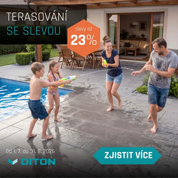 DITON: Terasování se slevou až 23 %, akce od 1. 7. do 31. 8. 2026