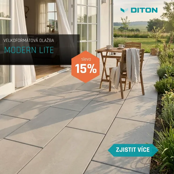 DITON: Velkoformátová dlažba Modern Lite, sleva 15 %