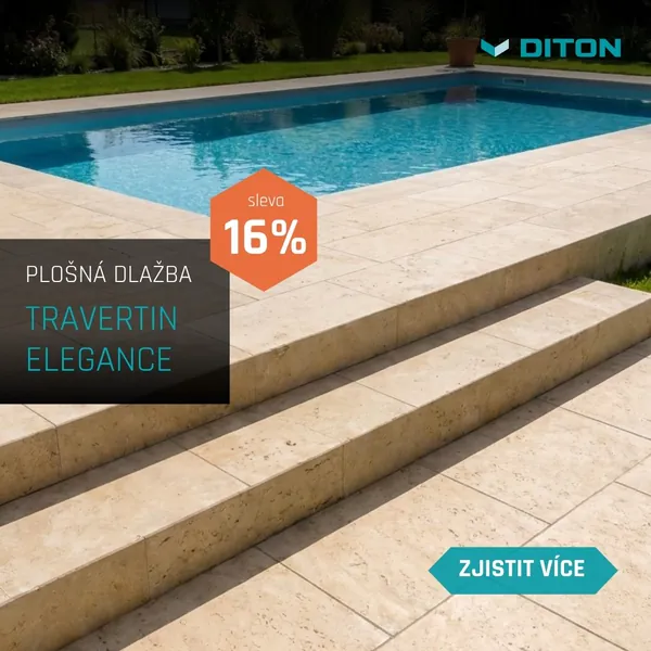 DITON: Plošná dlažba Travertin Elegance, sleva 16 %