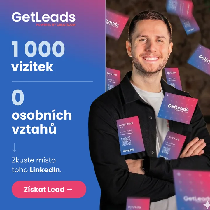 Banner GetLeads: 1 000 vizitek, 0 osobních vztahů. Zkuste místo toho LinkedIn.
